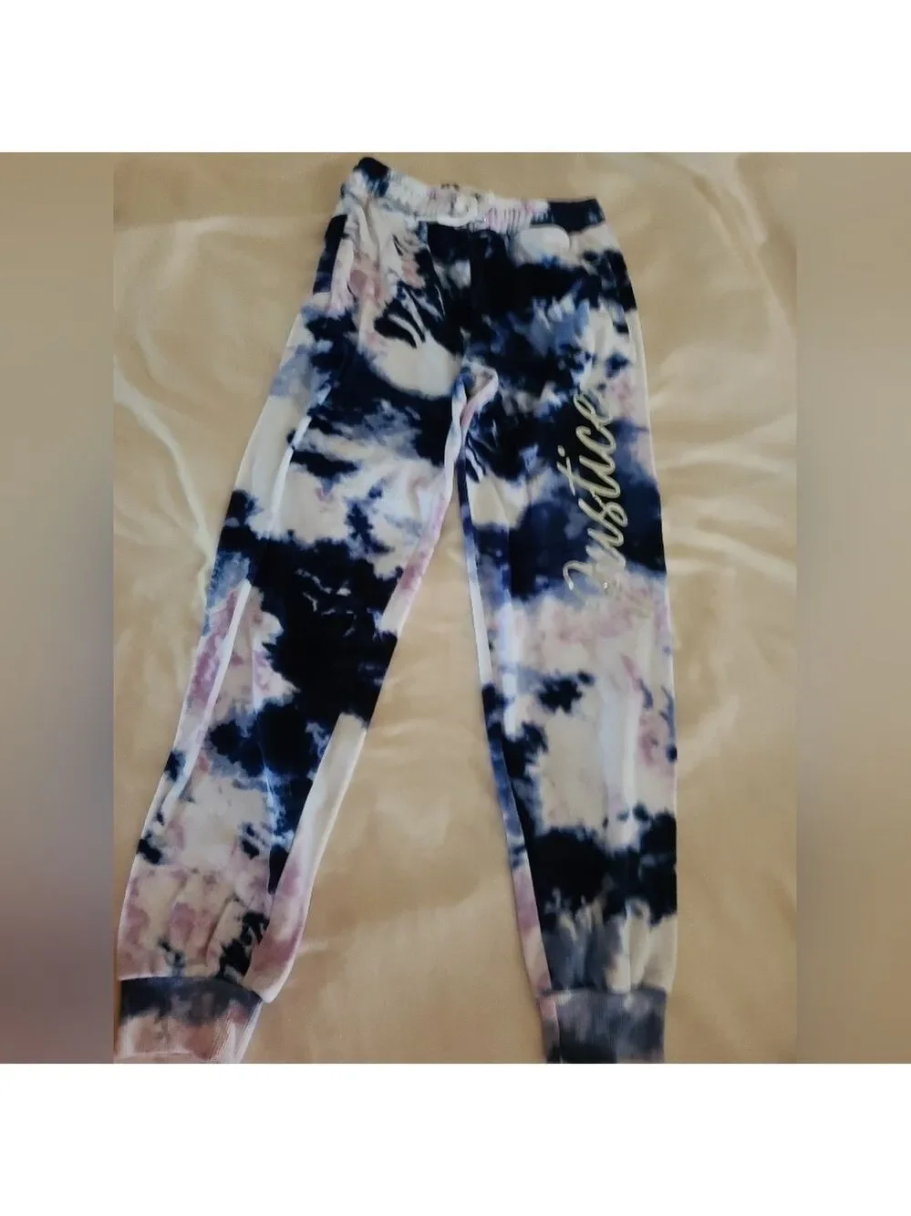 EUC Girls 10 Justice soft velour 2-piece jogger set hooded top and pants